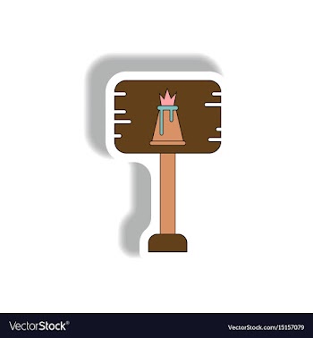 Volcano explosion sticker sign vector image