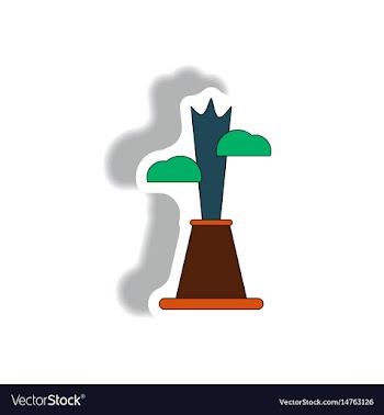 Volcano explosion vector image