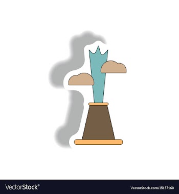 Volcano explosion vector image