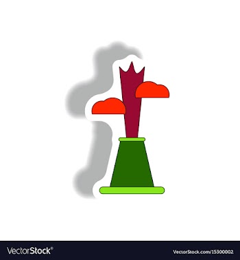 Volcano explosion vector image