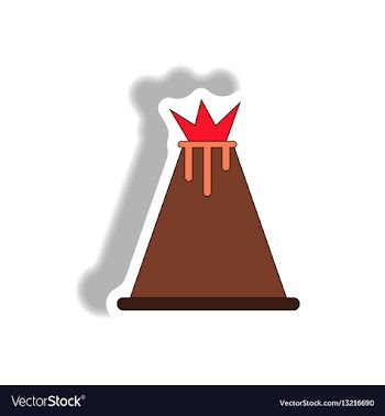 Volcano sticker vector image