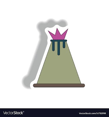 Volcano sticker vector image