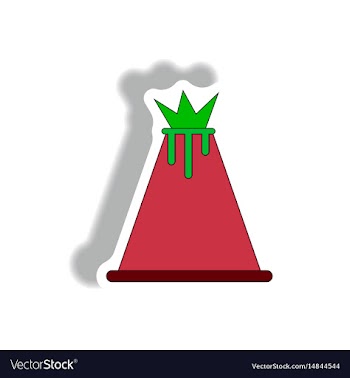Volcano sticker vector image