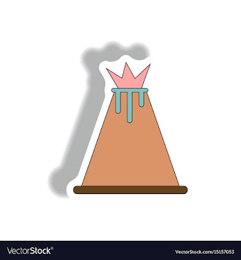 Volcano sticker vector image