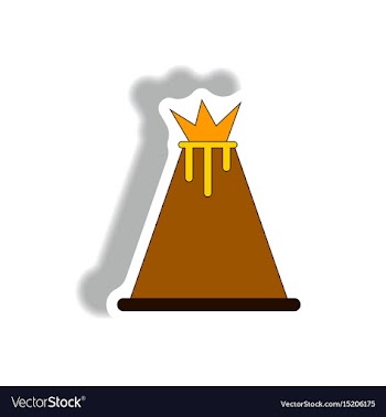 Volcano sticker vector image