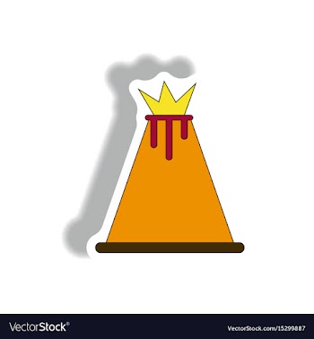 Volcano sticker vector image