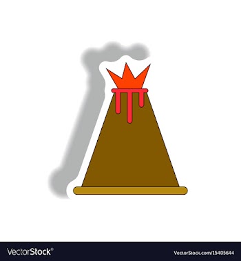 Volcano sticker vector image