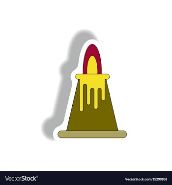 Volcano sticker volcano eruption and lava vector image