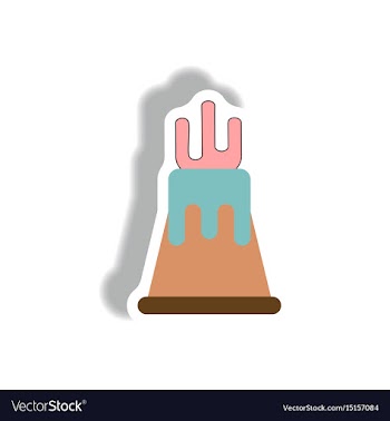 Volcano sticker volcano eruption and magma vector image