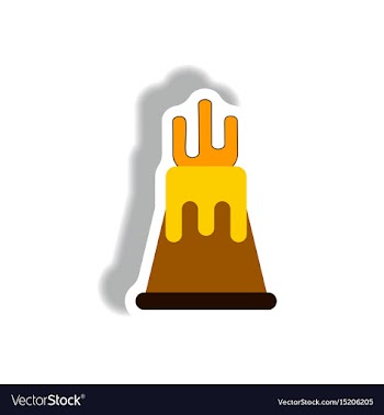 Volcano sticker volcano eruption and magma vector image
