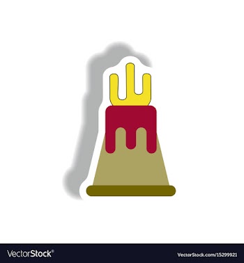 Volcano sticker volcano eruption and magma vector image