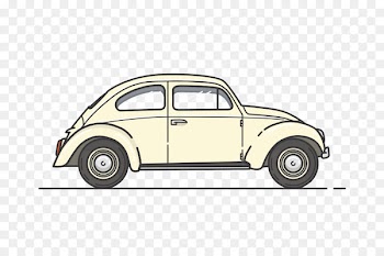 Volkswagen Beetle Cartoon Vehicle Vintage car - Creative cartoon classic car side view 