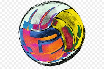 Volleyball Color - Volleyball painted picture material 