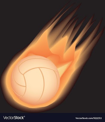Volleyball-fire vector image