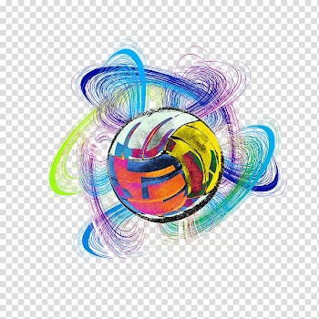 Volleyball illustration, Volleyball Color, Color volleyball transparent background PNG clipart