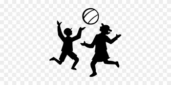 Volleyball Picnic People Boy Soccer Happy - Physical Education Clip Art Black