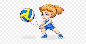 Volleyball Play Girl Clip Art - Cartoon Girl Playing Volleyball