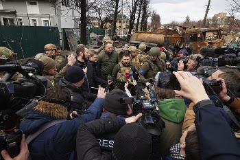 Volodymyr Zelenskyy visited Bucha, where | Free Photo - rawpixel