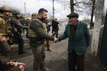 Volodymyr Zelenskyy visited Bucha, where | Free Photo - rawpixel