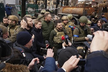 Volodymyr Zelenskyy visited Bucha, where | Free Photo - rawpixel
