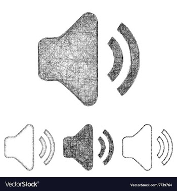 Volume icon set - sketch line art vector image