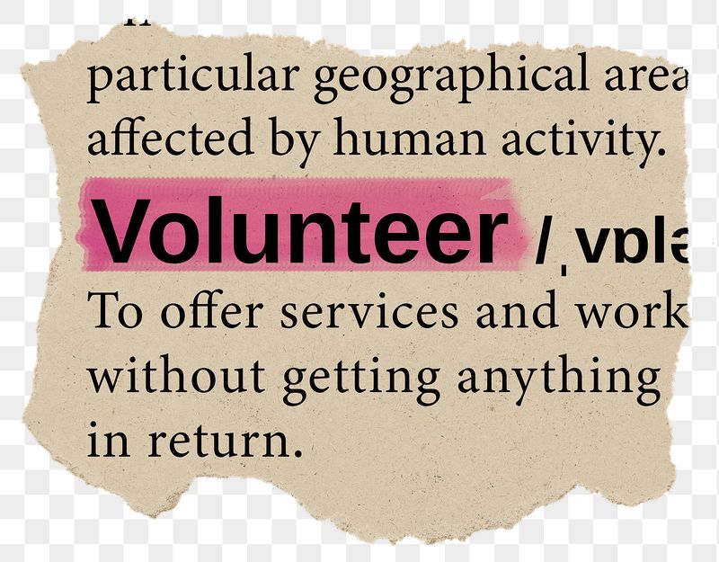 Volunteer png dictionary word sticker, | Free PNG - rawpixel