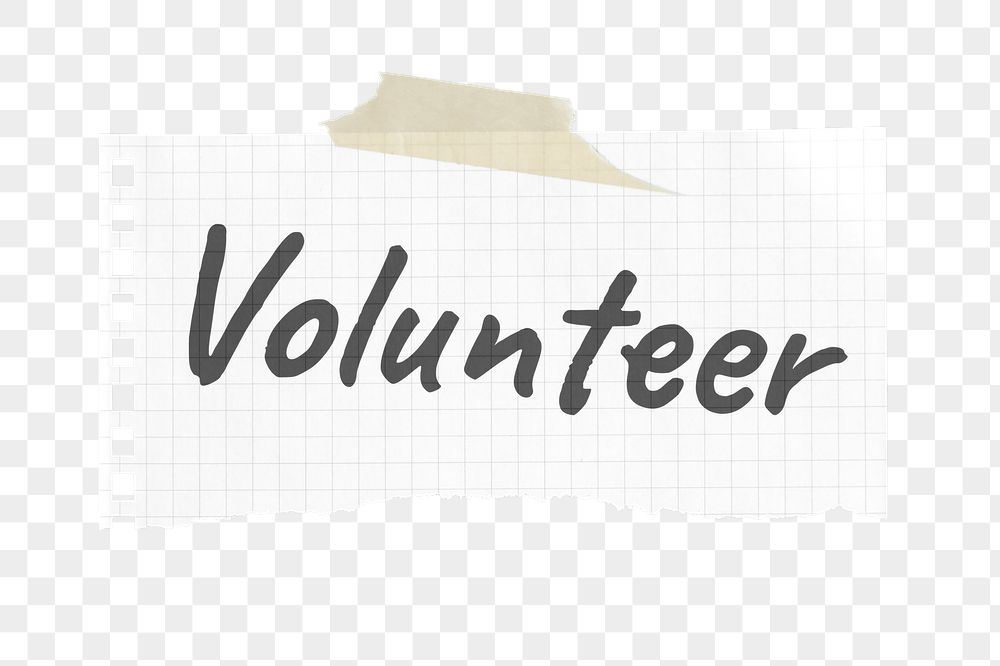 Volunteer png ripped paper sticker, | Free PNG - rawpixel