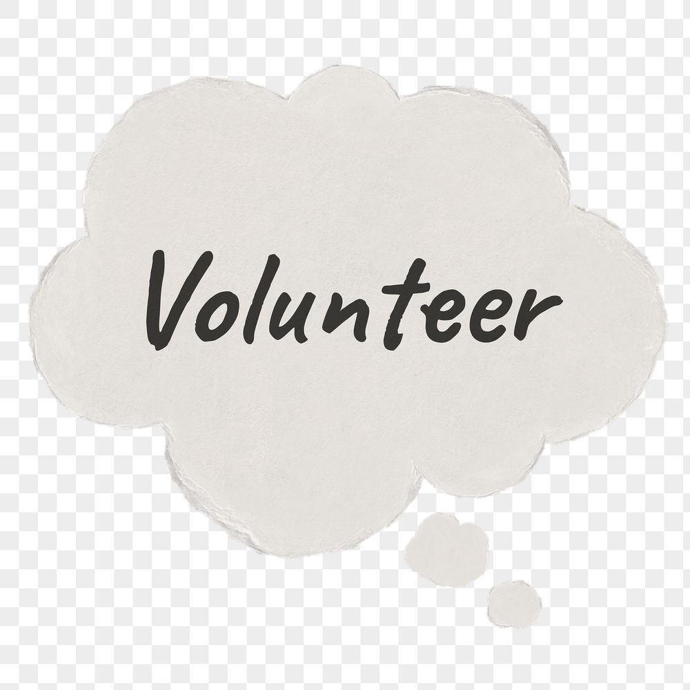 Volunteer png thought bubble sticker, | Free PNG - rawpixel
