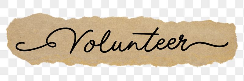 Volunteer png word, black calligraphy | Free PNG - rawpixel