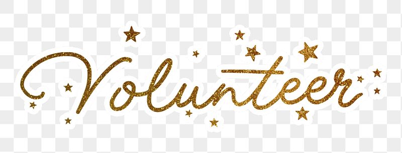 Volunteer png word, gold glittery | Free PNG - rawpixel