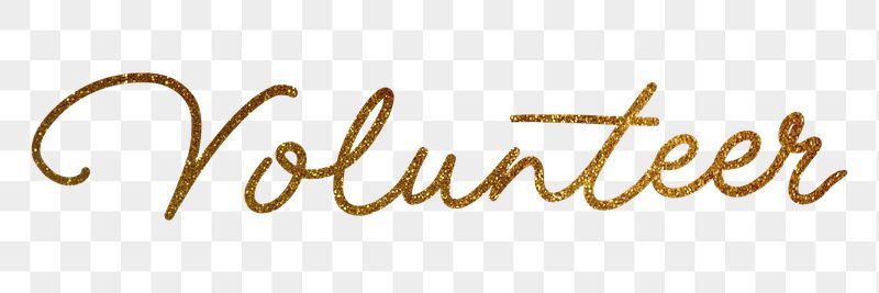 Volunteer png word, gold glittery | Free PNG - rawpixel