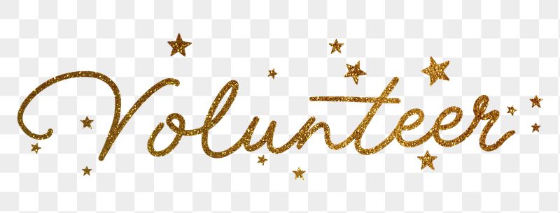 Volunteer png word, gold glittery | Free PNG - rawpixel