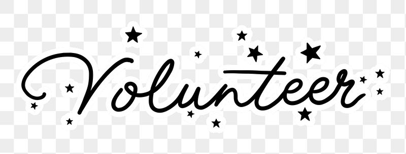 Volunteer png word, minimal black | Free PNG - rawpixel