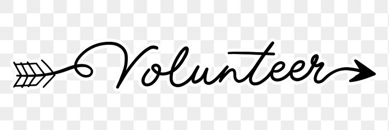 Volunteer png word, minimal black | Free PNG - rawpixel