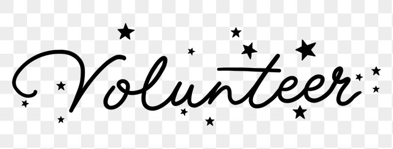 Volunteer png word, minimal black | Free PNG - rawpixel