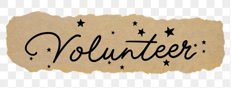 Volunteer png word, ripped paper, | Free PNG - rawpixel