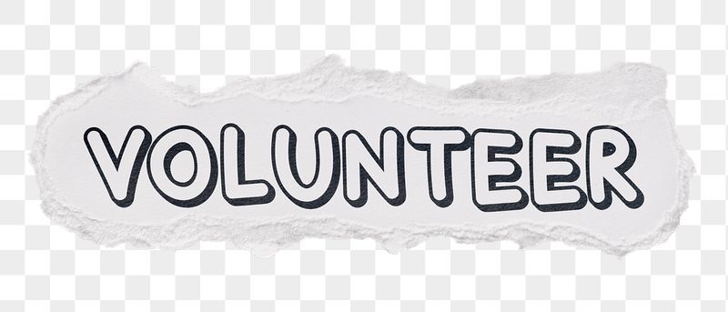 Volunteer png word sticker, ripped | Free PNG - rawpixel