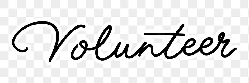 Volunteer word png, minimal black | Free PNG - rawpixel