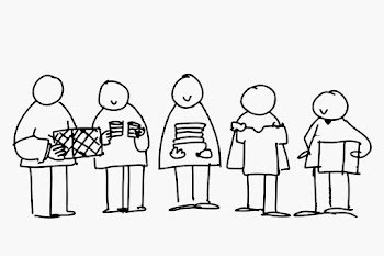Volunteering doodle, people donating things | Free stock illustration | High Resolution graphic