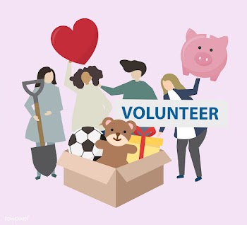 Volunteers with charity icons illustration | Free stock vector - 469856
