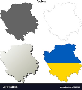 Volyn blank outline map set vector image