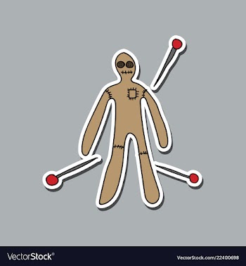 Voodoo doll coloring book comic book style vector image
