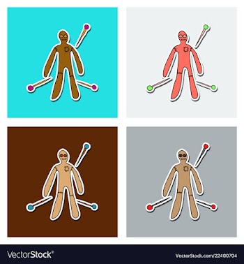 Voodoo doll coloring book comic book style vector image