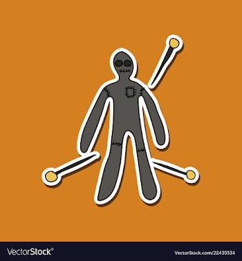 Voodoo doll coloring book comic book style vector image