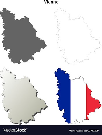 Vosges Lorraine outline map set vector image