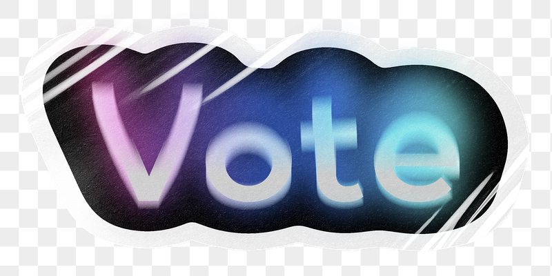 Vote png word sticker, neon | Free PNG - rawpixel