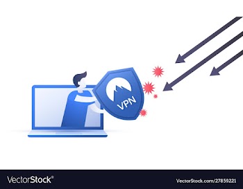 Vpn - virtual private network usage scheme vector image