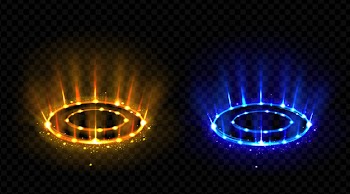Vs hologram effect circles set. Free Vector