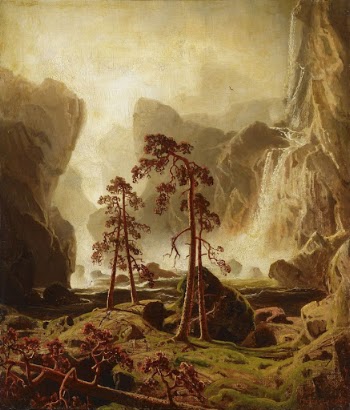 Vuoristoa ja vesiputous, 1851 | Free Photo - rawpixel