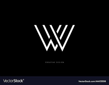 vw minimal letter branding logo